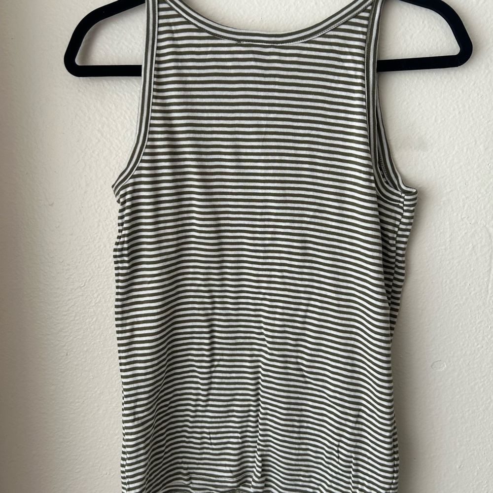 LOFT Black and White Striped Tank Top - Picture 4 of 4